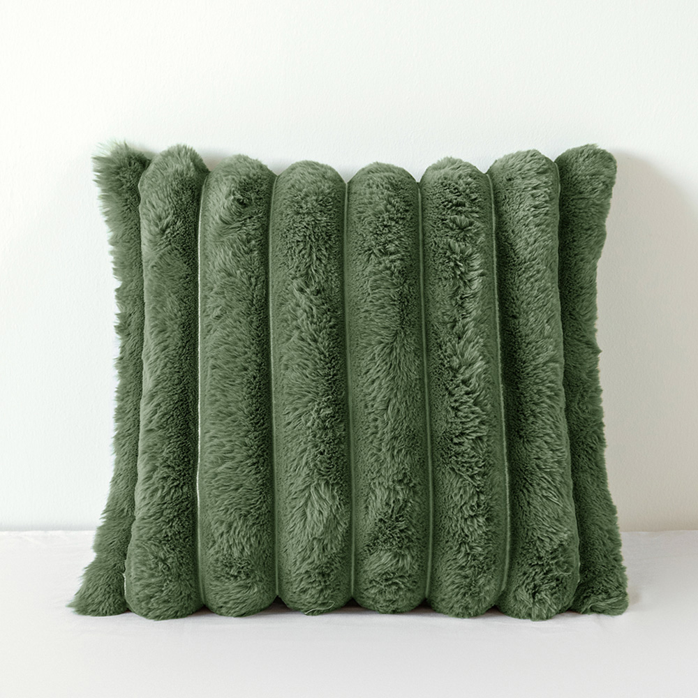 Velosso Olive Chunky Cord Cushion Cover 43 x 43cm Image 3