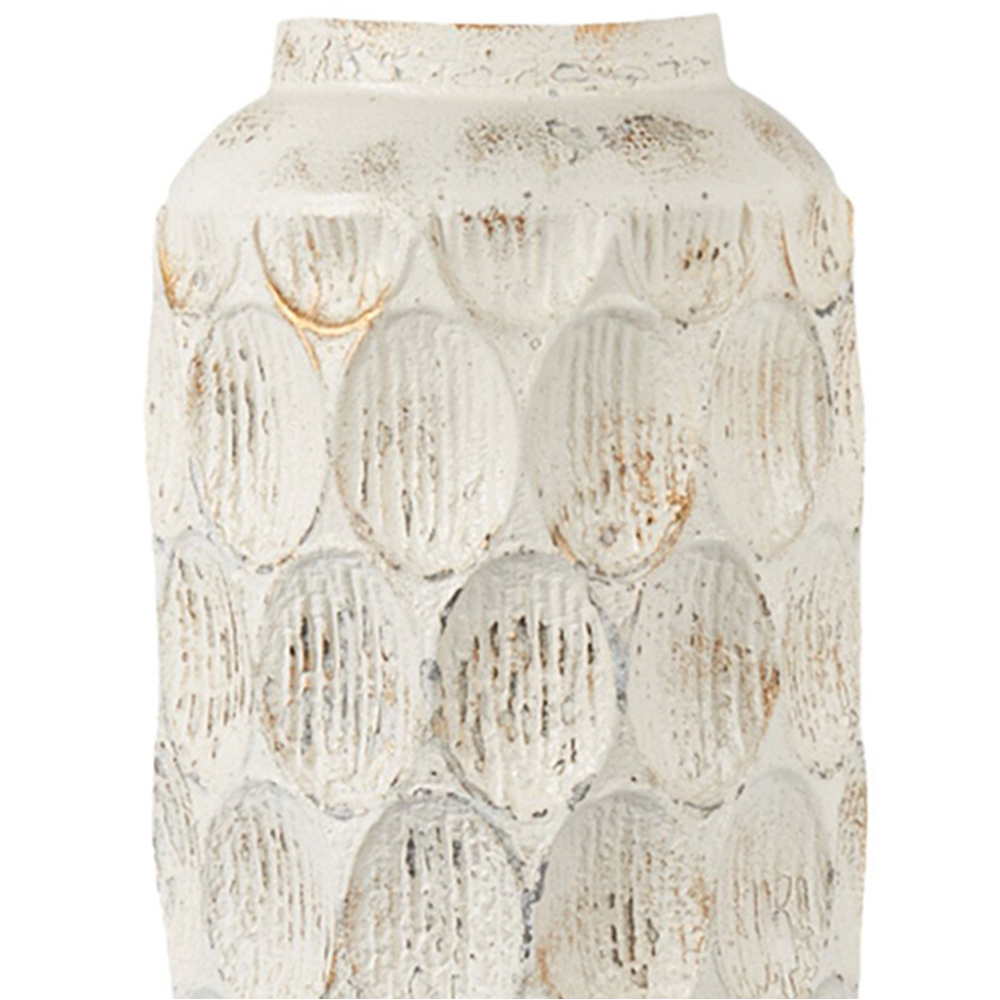 Isla Tall Metal Vase 54cm - White Image 5