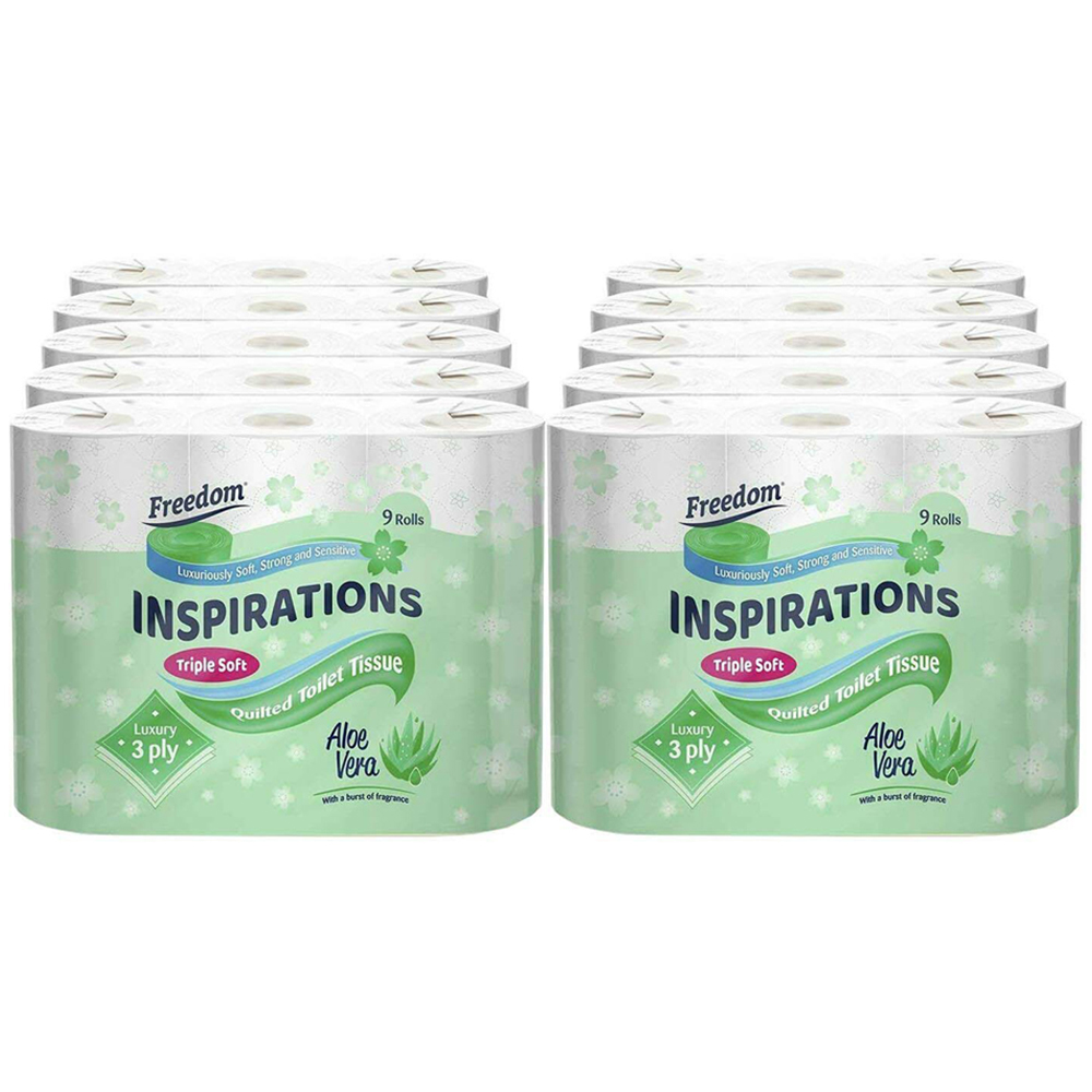 Freedom Inspirations Quilted Aloe Vera Toilet Paper 90 Rolls 3 Ply Image 1