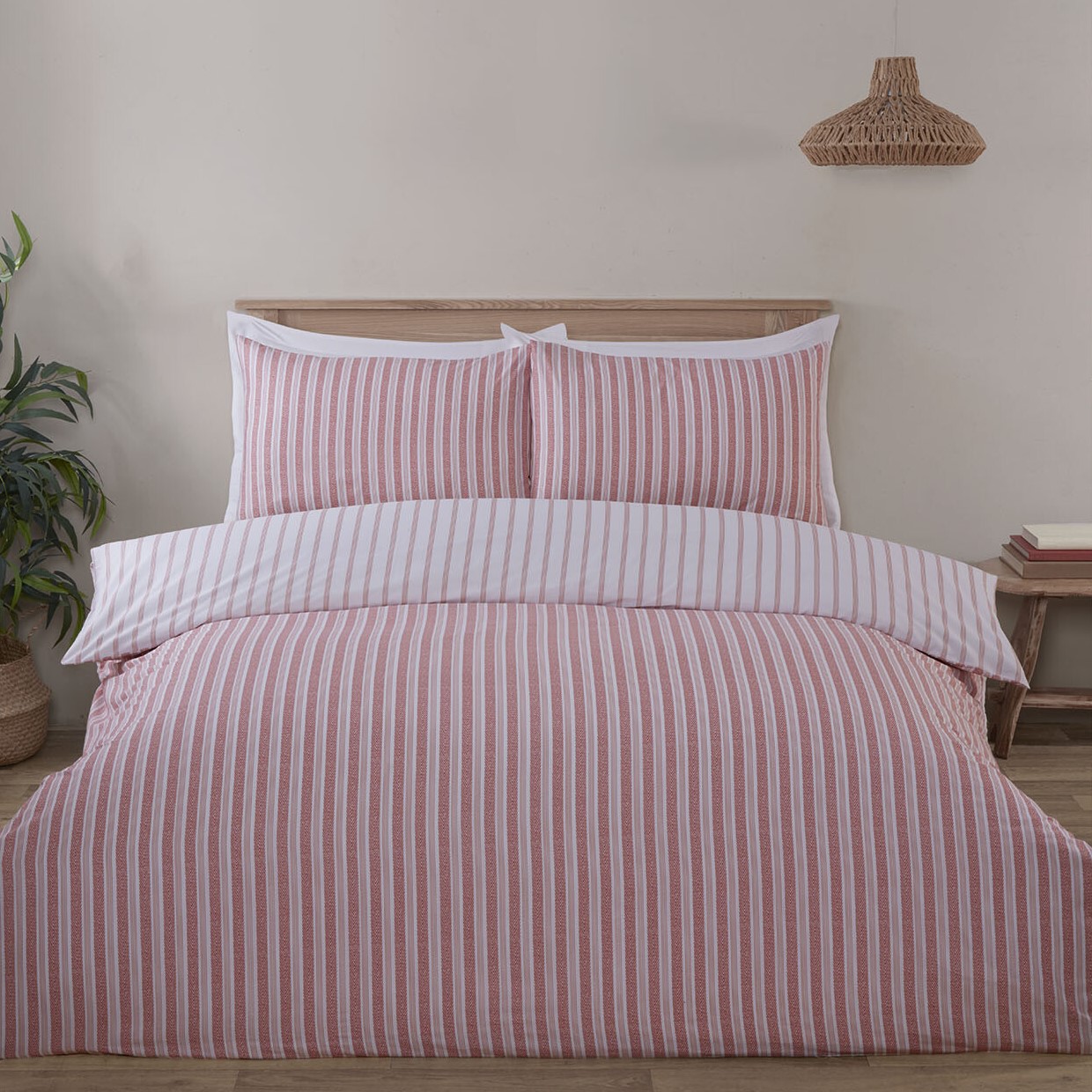 Rhodes Stripe Duvet Set - Rust / King Image 1