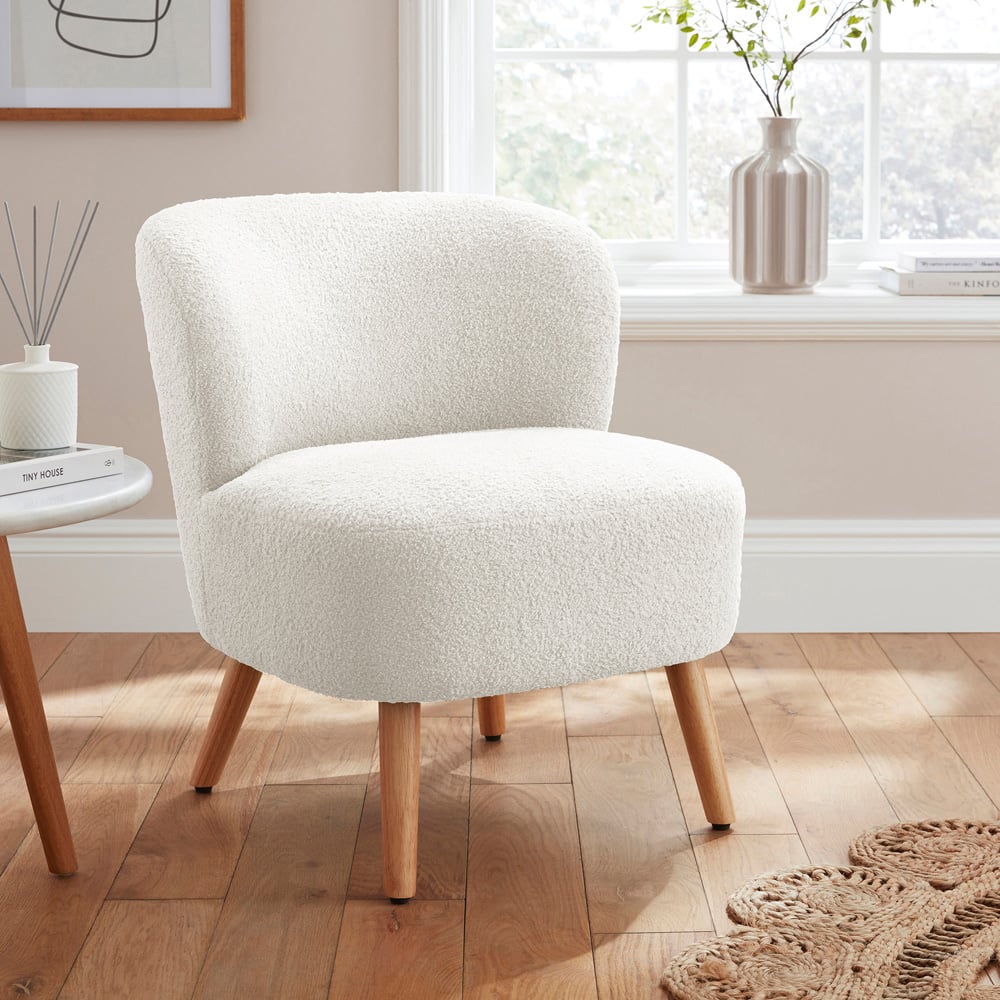 GFW Evie Cream Teddy Accent Chair Image 6