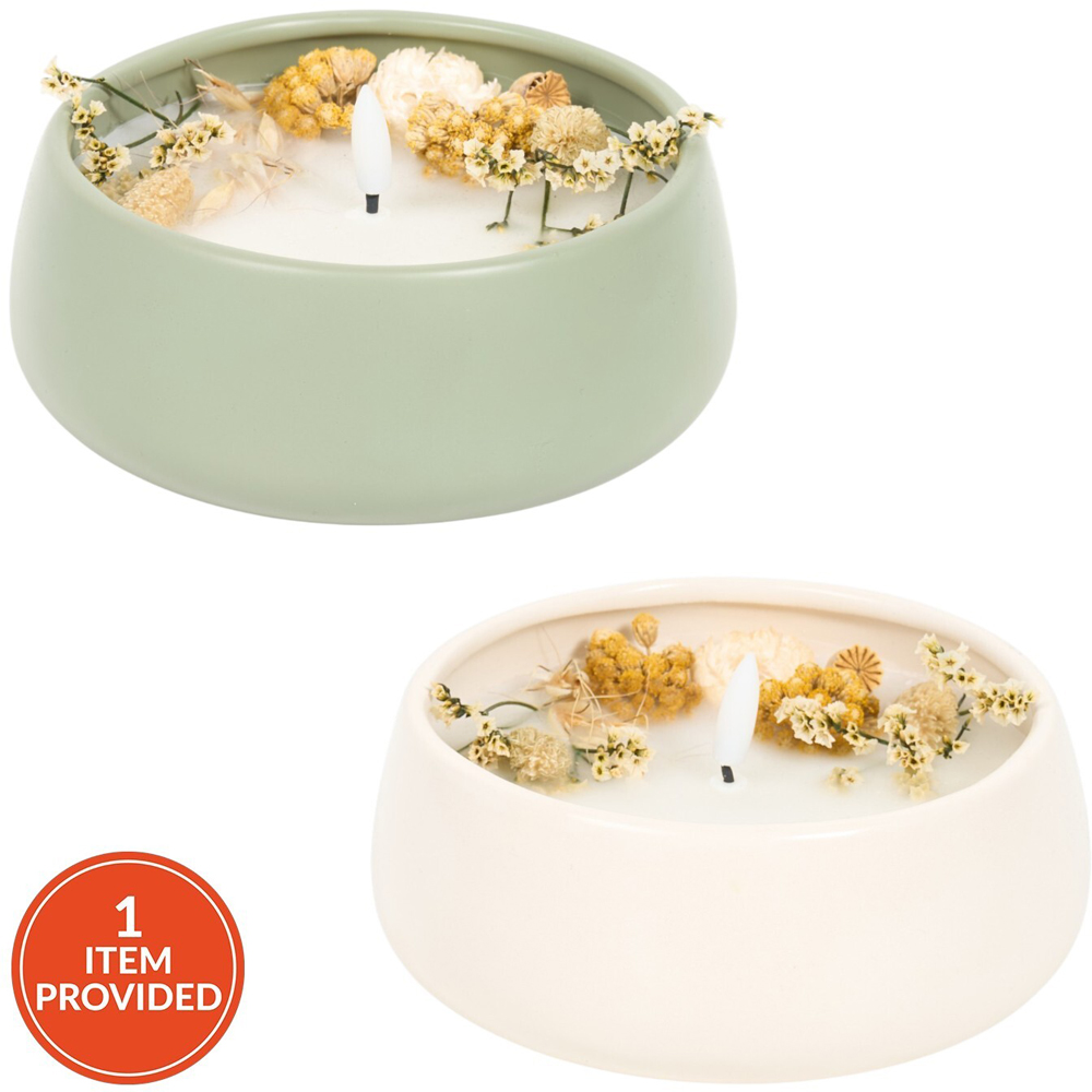 Floral Ceramic LED Candle Image 1