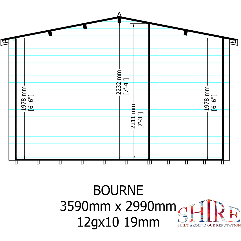 Shire Bourne 12 x 10ft Dual-Purpose Apex Garden Log Cabin with Integral Storage Image 7