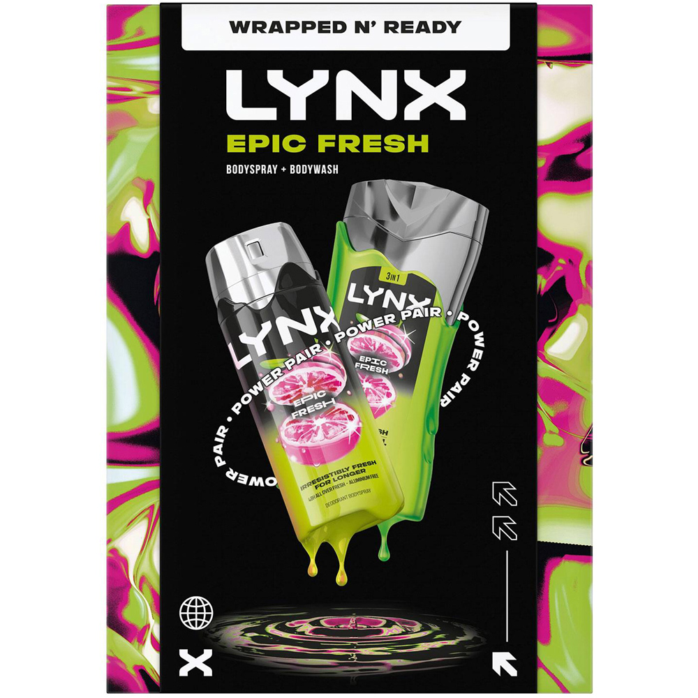 Lynx Epic Fresh Zesty Clean Scent Bodywash and Spray Duo Gift Set 3 Pack Image 3
