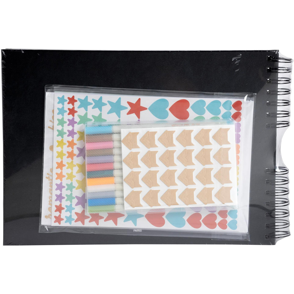 Exacompta Scrap-Addict Black Spiral Scrapbook Kit 70 Pages 210 Photos Image 6