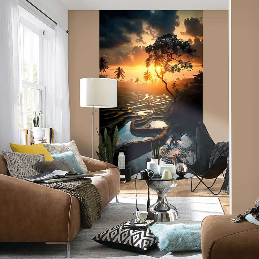 Erismann Tropical Paradise Sunset 3 Panels Wall Mural Image 3