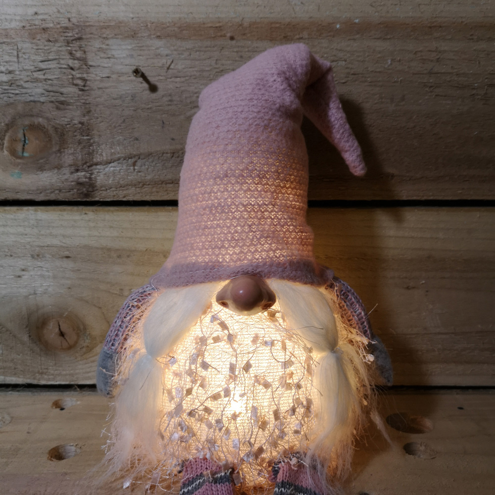 Samuel Alexander Sitting Female Gonk with Pink Hat and Dangly Legs LED Christmas Decoration 50cm Image 3
