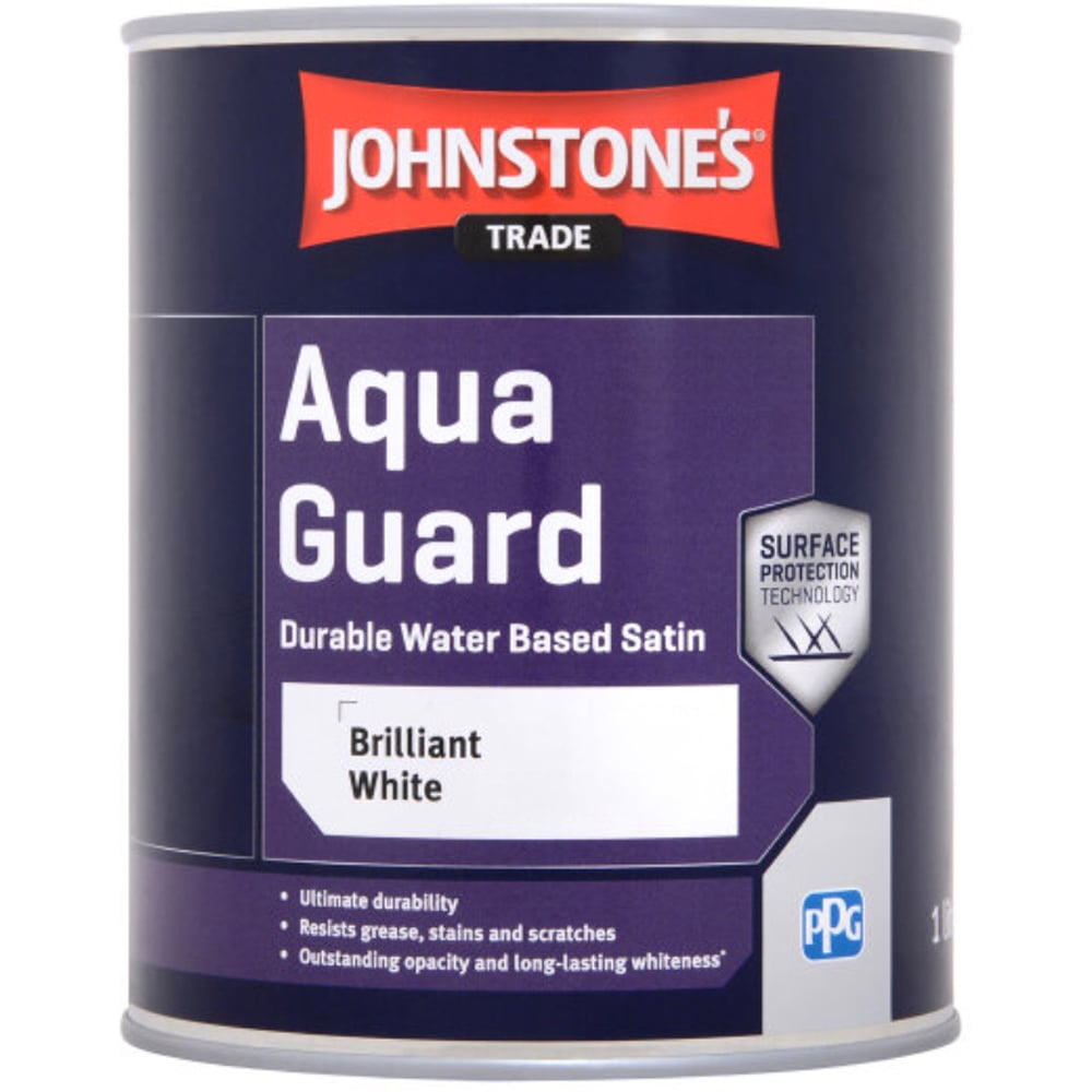 Johnstone's Trade Aqua Guard Brilliant White Satin Paint 1L Image 2