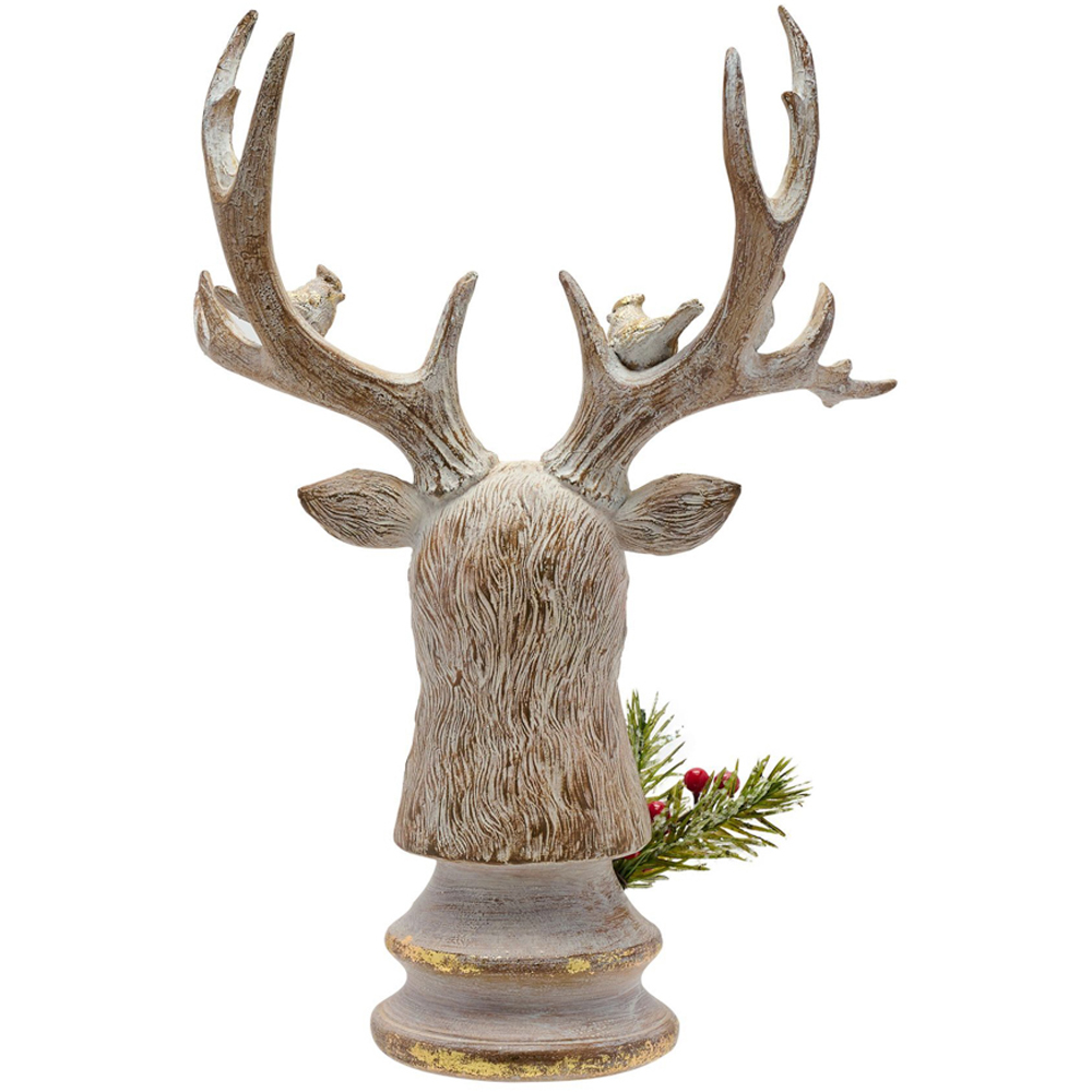The Seasonal Gift Co. Stag Head Wood Effect Christmas Decoration Image 3