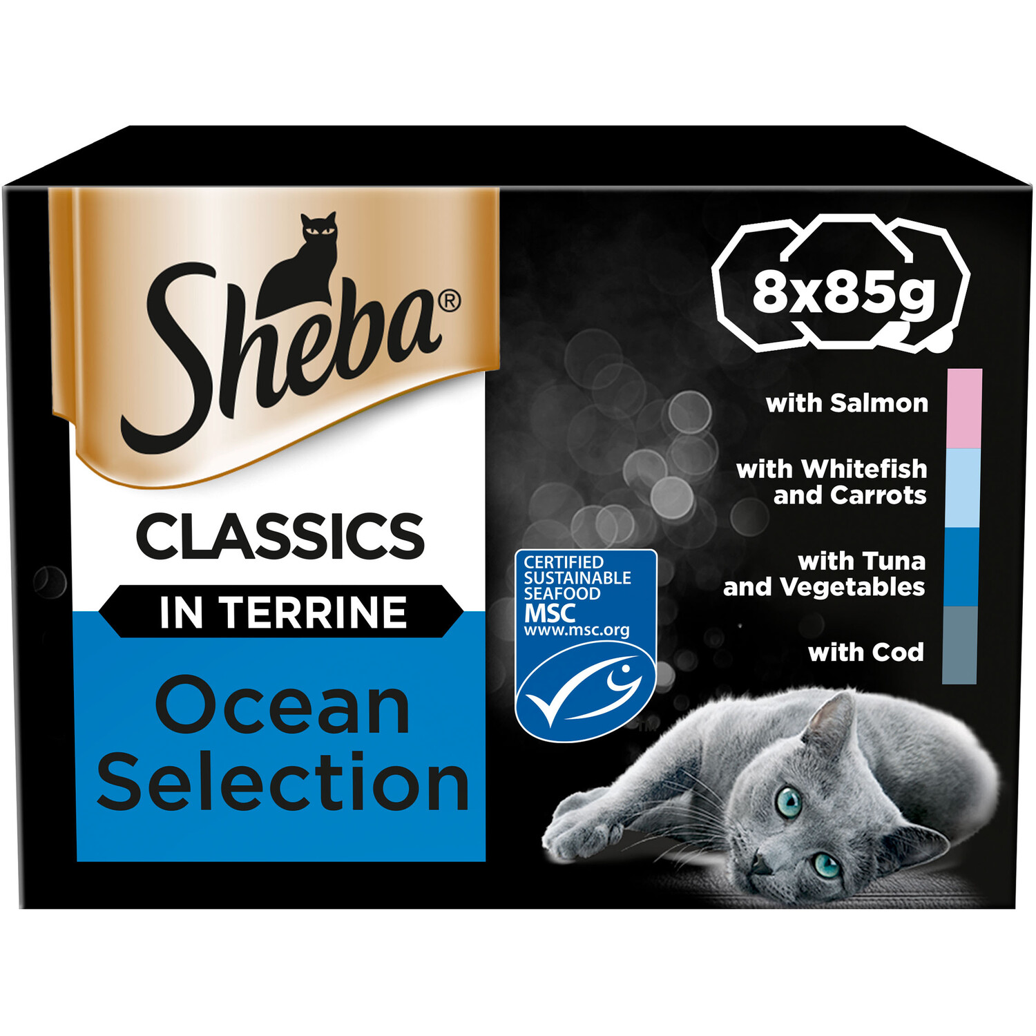 Sheba Classics Ocean Selection in Terrine Wet Cat Food 85g 8 Pack Image