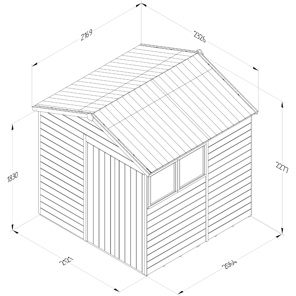 Forest Garden Timberdale 7 x 7ft Single Opening Apex Shed Image 9