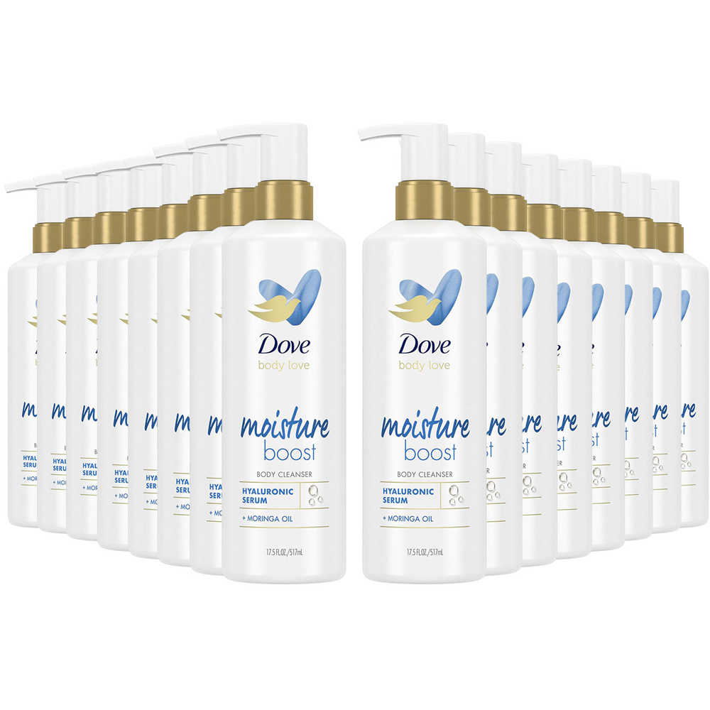 Dove Body Love Moisture Boost Body Cleanser 517ml 16 Pack Image 1