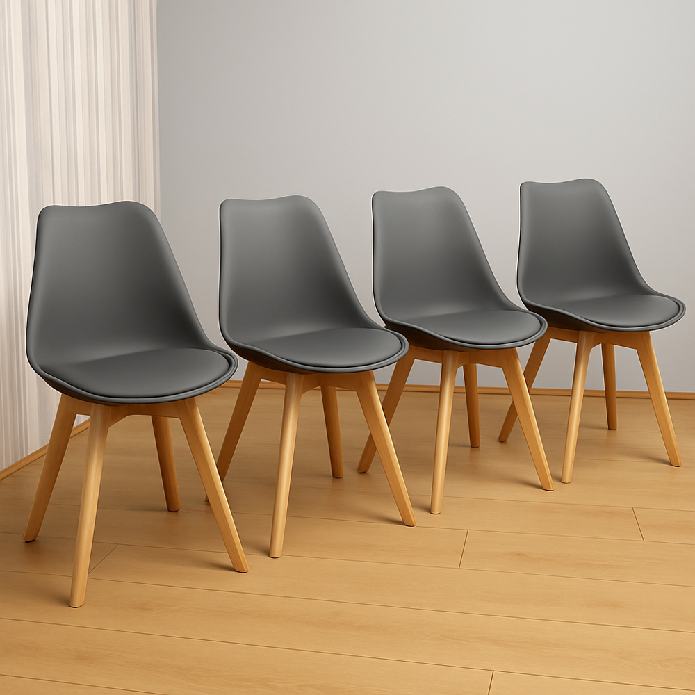 Portland Kosy Koala 4 Seater Modern Dining Set Grey Image 2