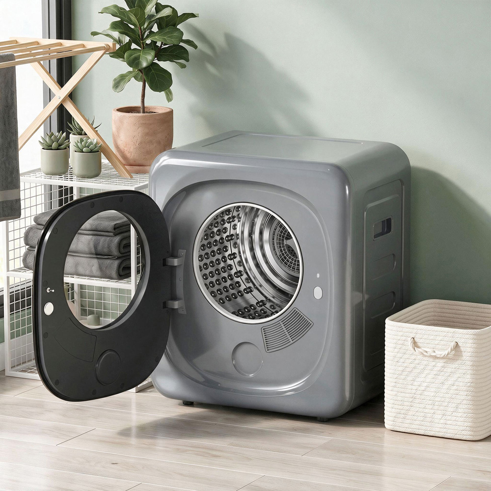 HOMCOM Silver Compact Tumble Dryer with 5 Modes 4kg Image 2