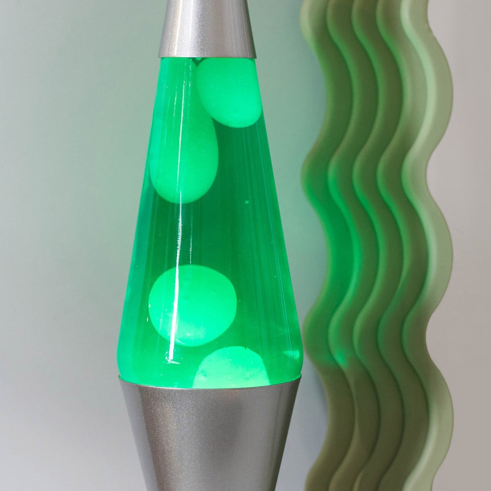 ValueLights Razzo White and Green with Silver Base Retro Lava LED Table Lamp Image 3