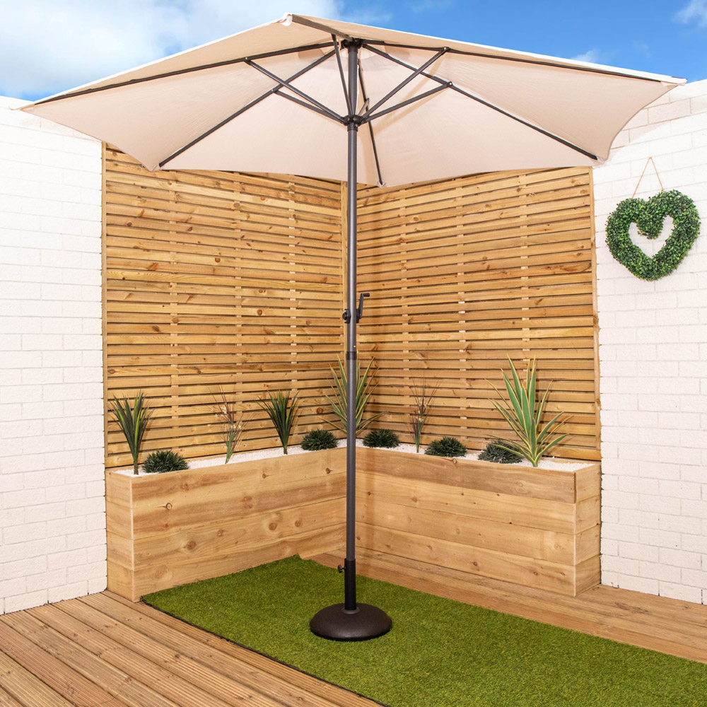 Samuel Alexander Cream Aluminium Crank Handle Parasol 2.7m Image 2