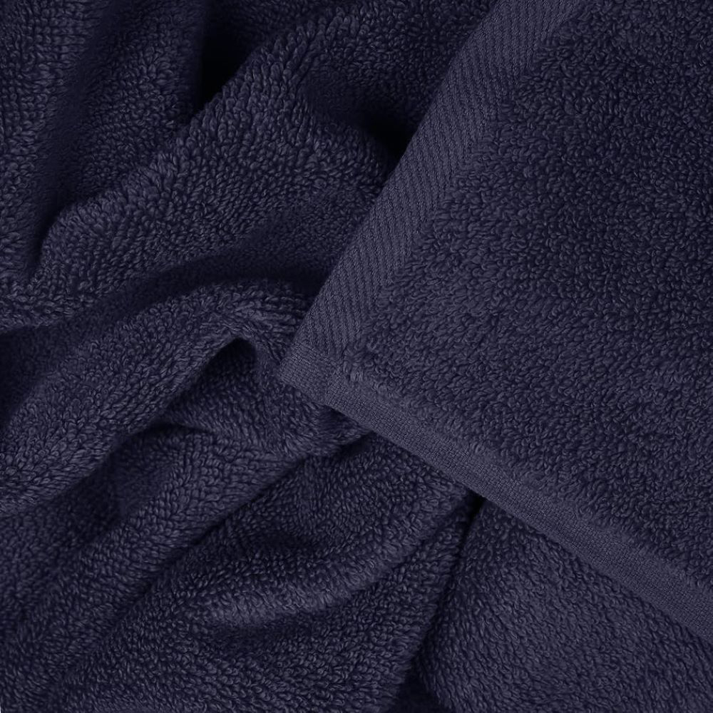 Allure Bath Fashions Luxury Zero Twist Egyptian Cotton Navy Hand Towel 2 Pack Image 2