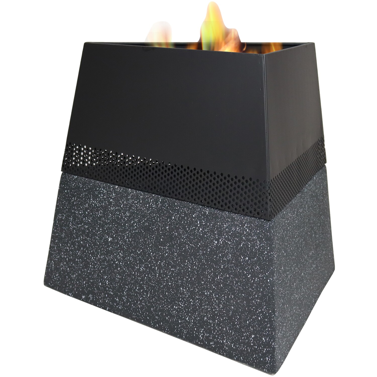 Modern Stone Effect Firepit - Black Image 1
