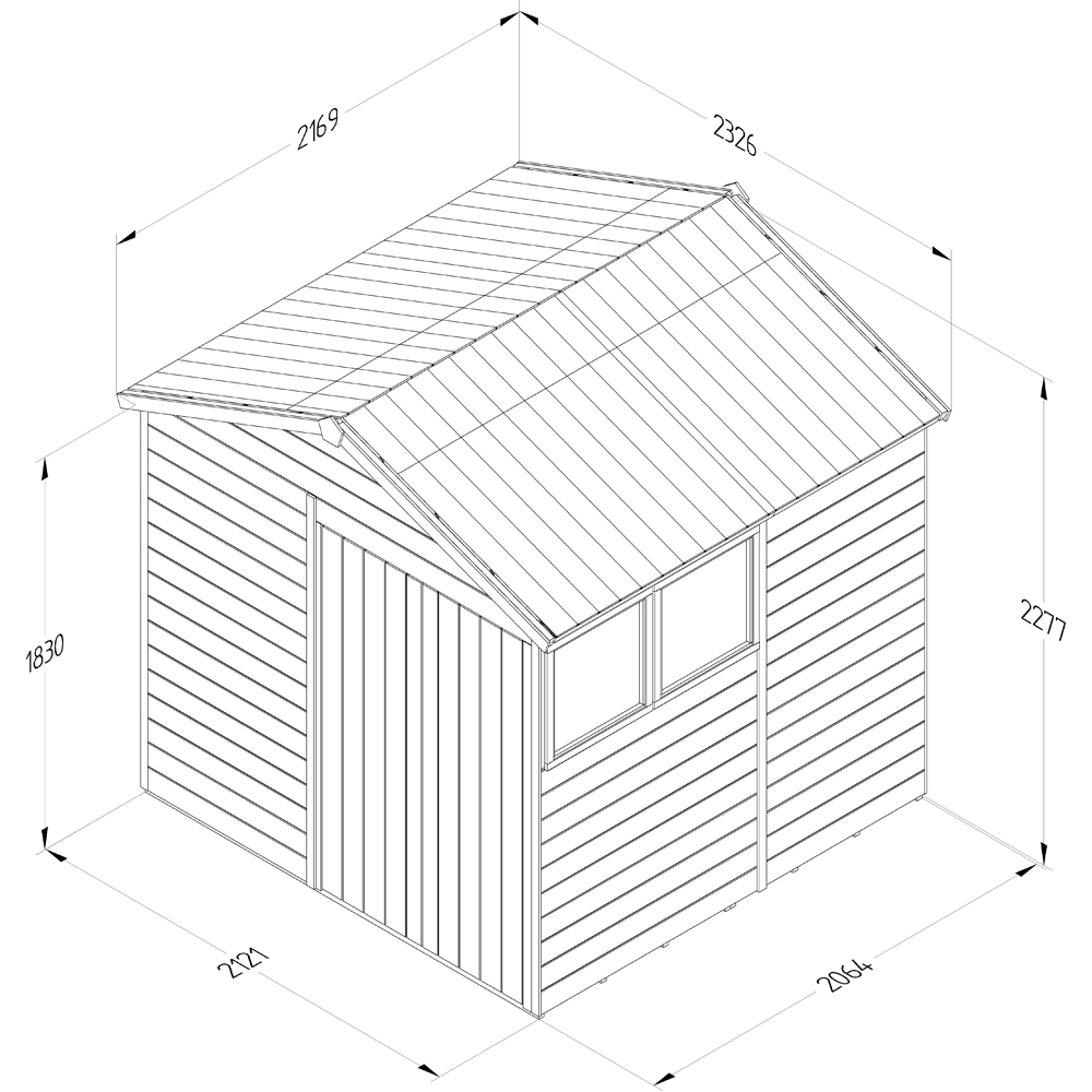 Forest Garden Timberdale 7 x 7ft 2 Opening Apex Shed Image 9