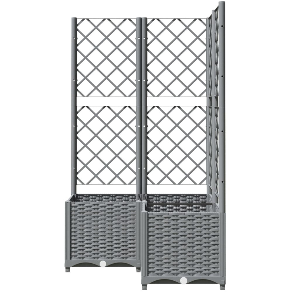 vidaXL Light Grey Polypropylene Garden Planter with Trellis 80 x 80 x 136cm Image 3