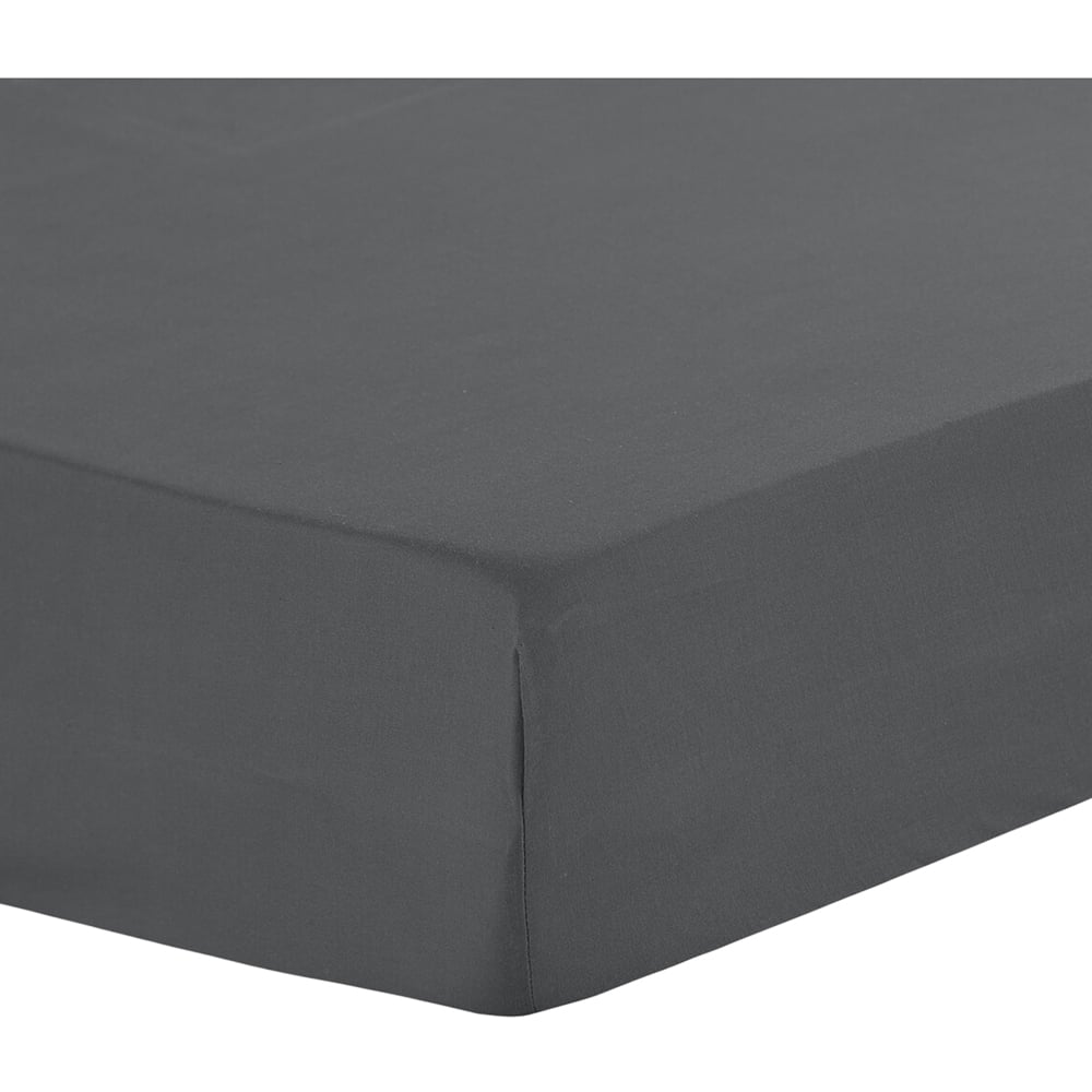 My Home Polycotton Flat Bed Sheet - Charcoal / Double Image 1