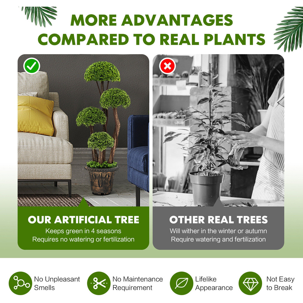 Costway Artificial Cypress Tree In Pot 3ft Image 7