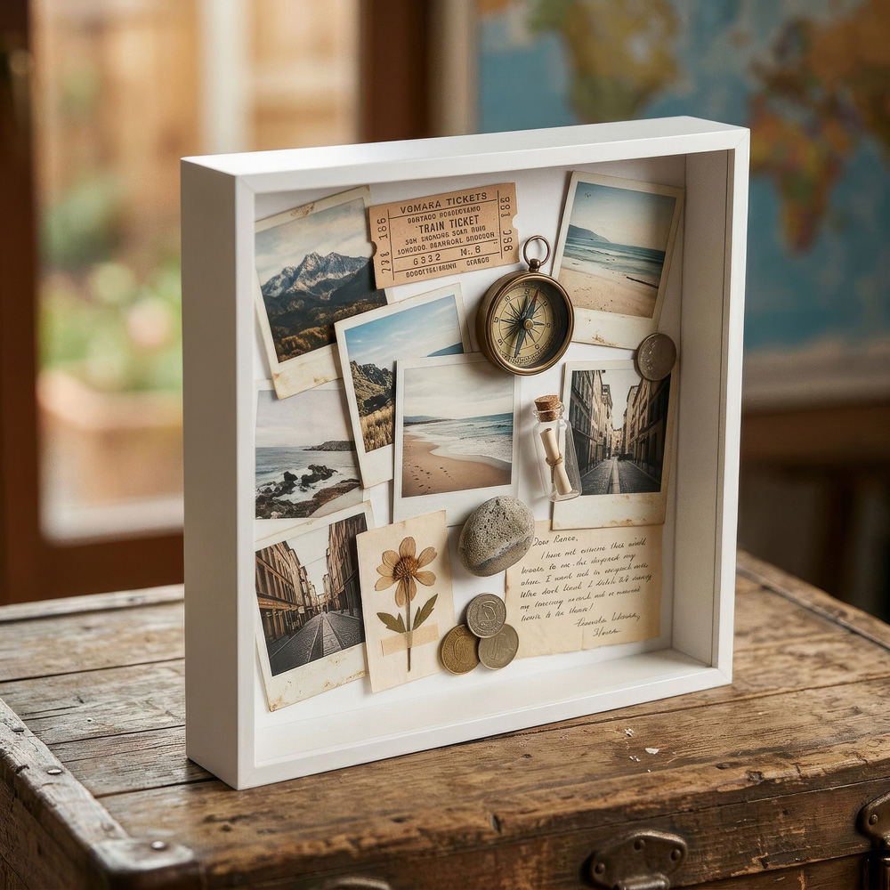 Nicola Spring White 3D Box Photo Frame with Mount 12 x 12 inch 5 Pack Image 5