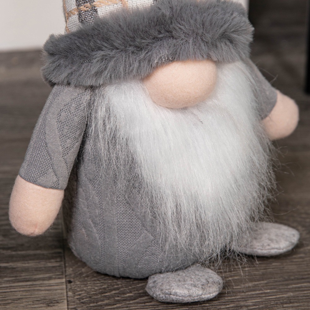 Samuel Alexander Grey Tartan Hat Standing Gonk Christmas Decoration 35cm Image 3