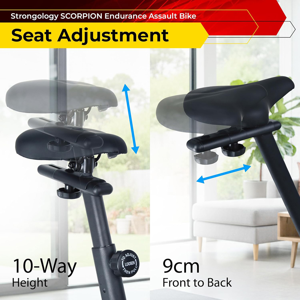 Strongology Scorpion Compact Home Fitness Exercise Bike with LCD Display Image 8