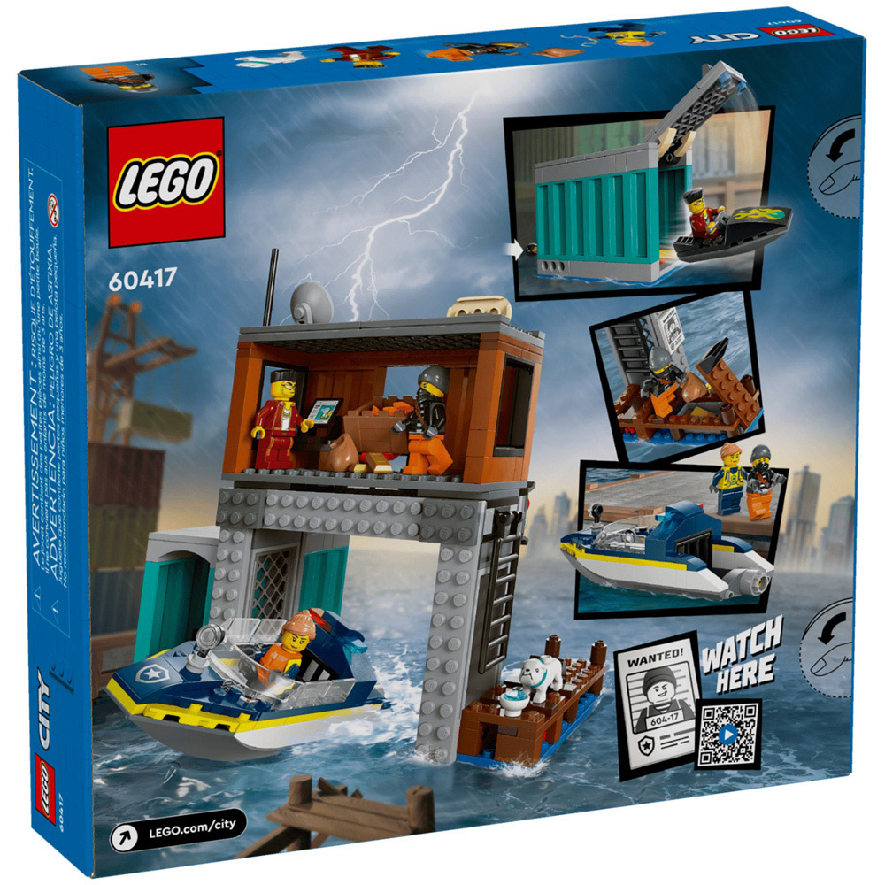 LEGO City 60417 Police Speedboat and Crooks Hideout Building Set 311 Piece Image 8