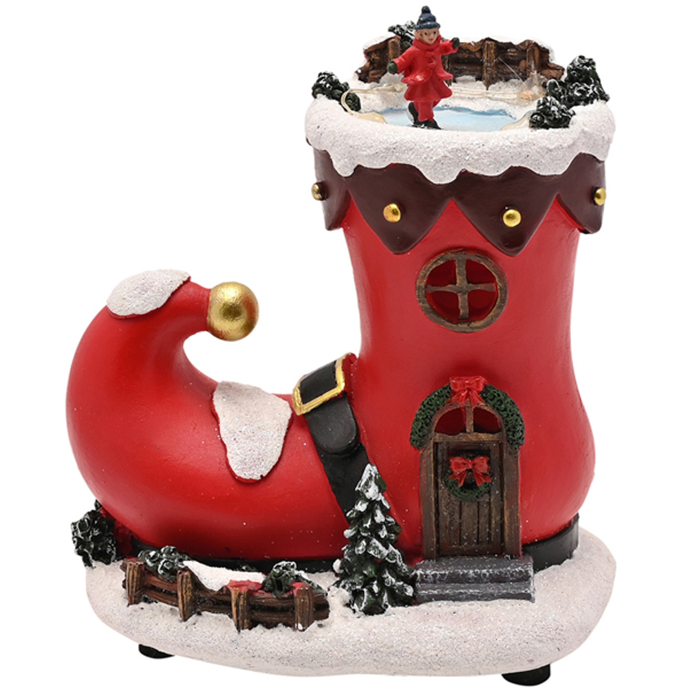 The Seasonal Gift Co. Santa and Friends Elf Boot House LED Christmas Decoration 13cm Image 2