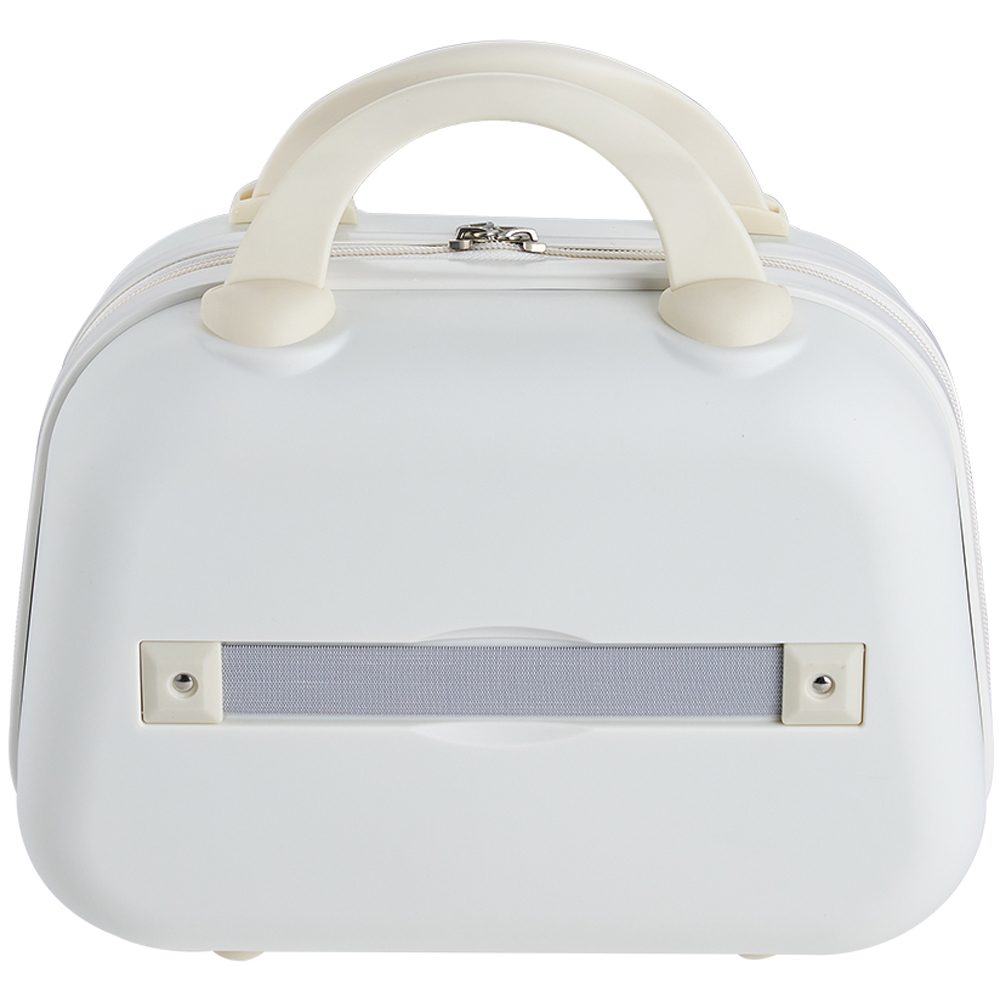 Living and Home White Portable Hard Shell Handheld Cosmetic Travel Case 30cm Image 3