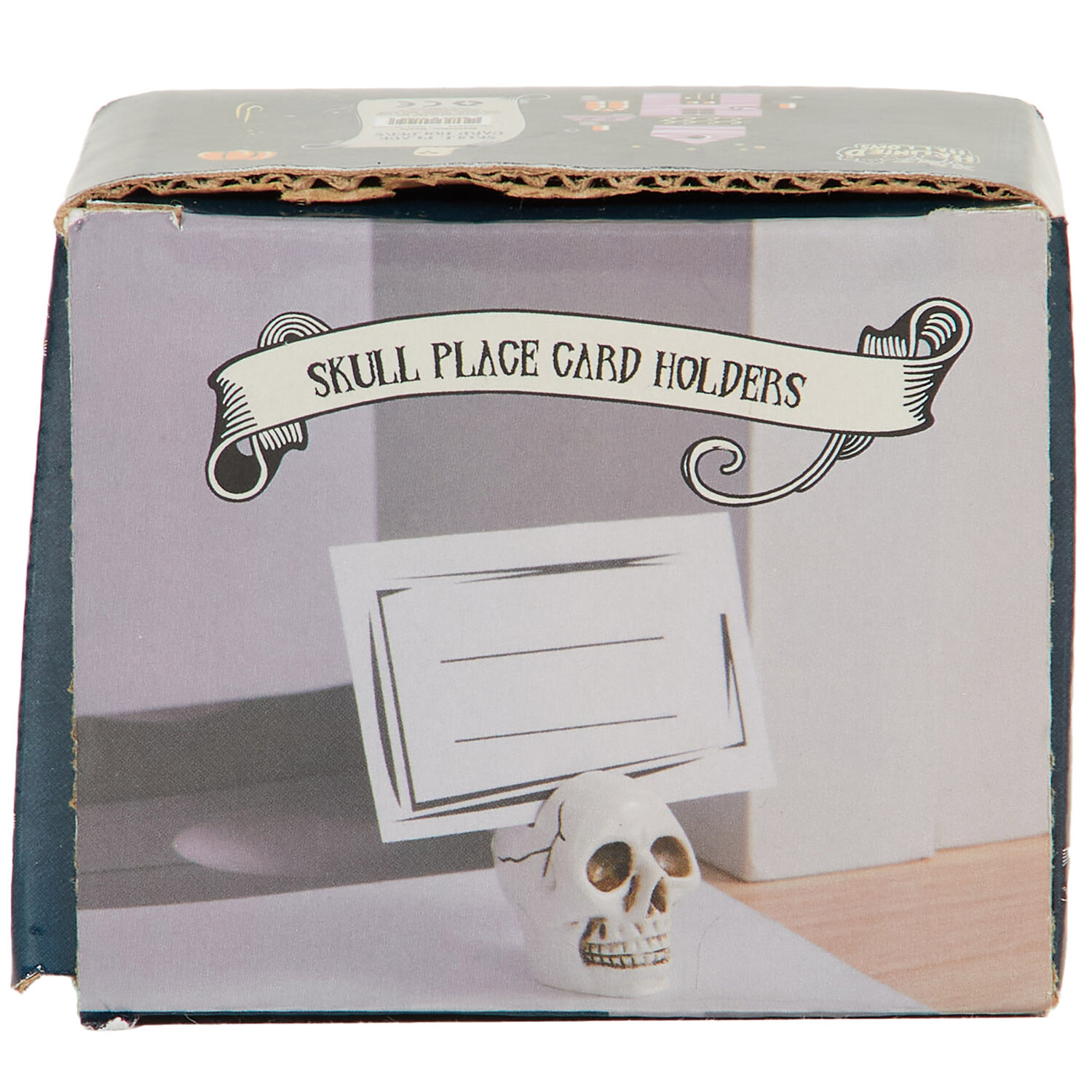 Pack of 6 Skull Place Card Holders - White Image 1
