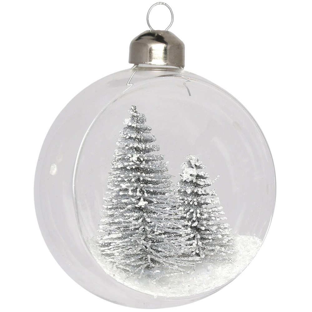 Snowy Tree Scene Bauble - White Image