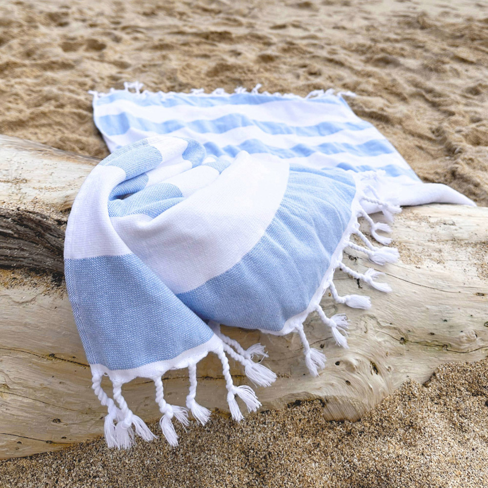 Allure Bath Fashions Striped Turkish Style Hammam Beach Towel Image 3