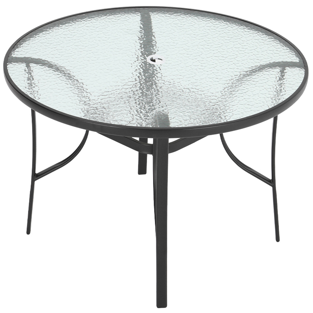 Living and Home Brown Round Glass Table Image 2