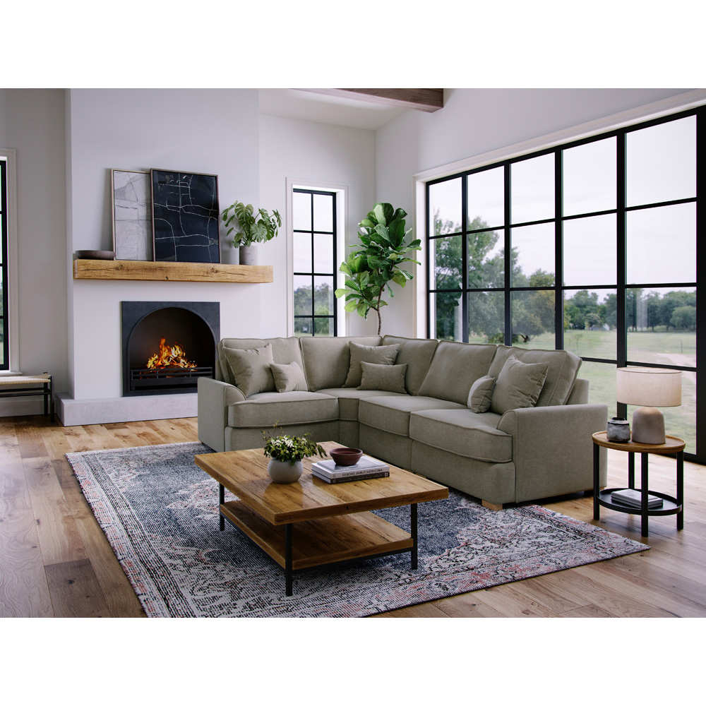 Alba City 5 Seater Fossil Fabric Right Hand Corner Sofa Image 5