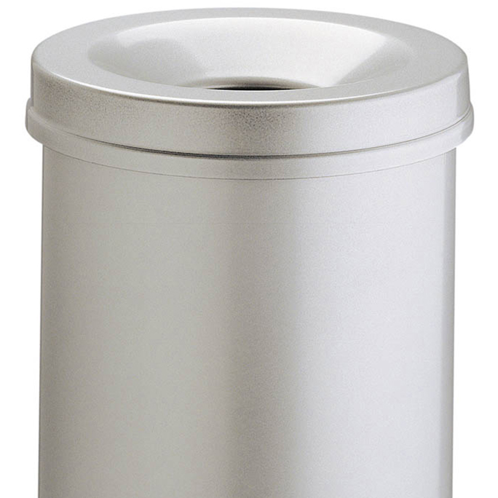Durable SAFE+ Grey Fire Extinguishing Metal Waste Bin 15L Image 2