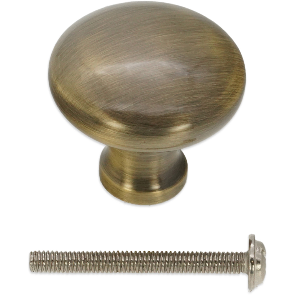 Spira Brass Mushroom Antique Brass Medium 32mm Cupboard Knob Image 4