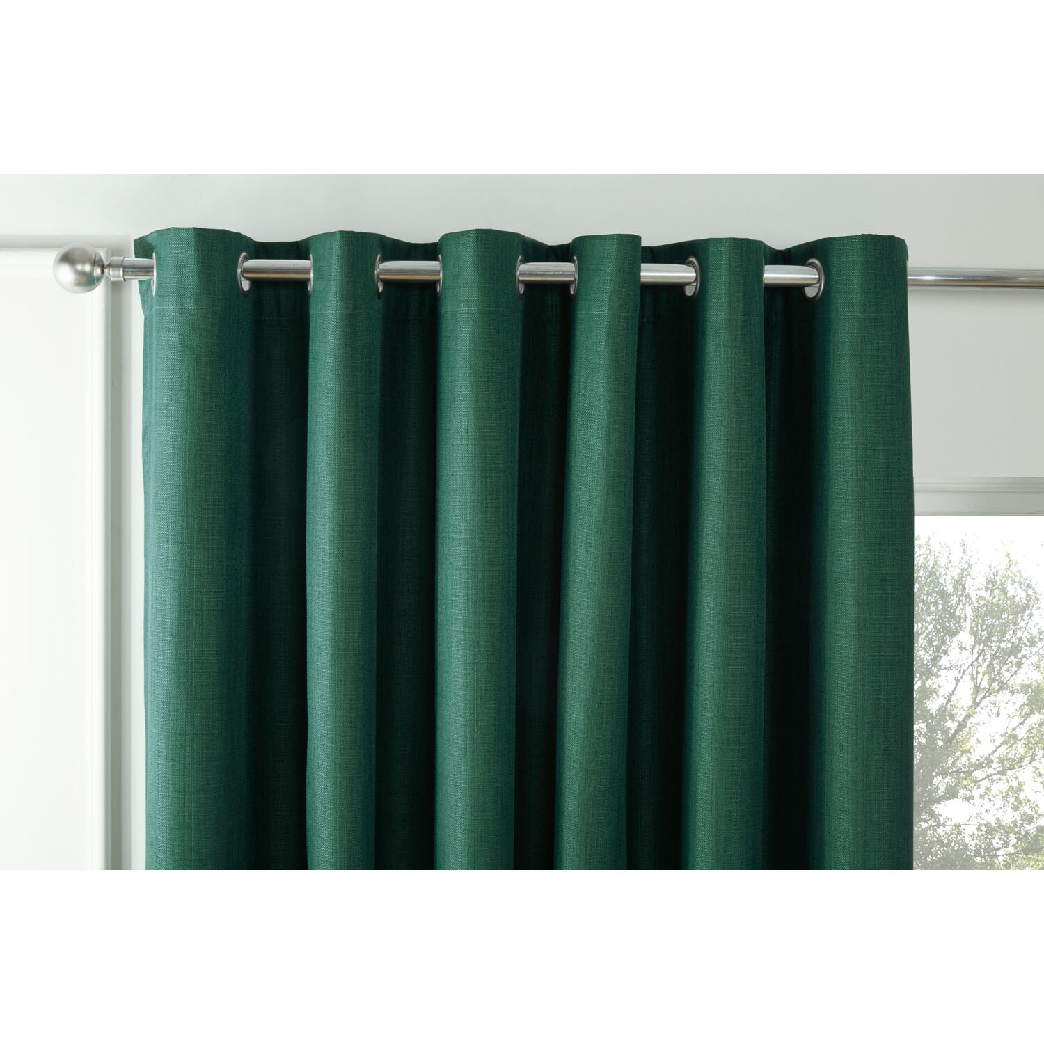 Hoxton Blackout Eyelet Curtains - Dark Green / 168cm / 137cm Image 4