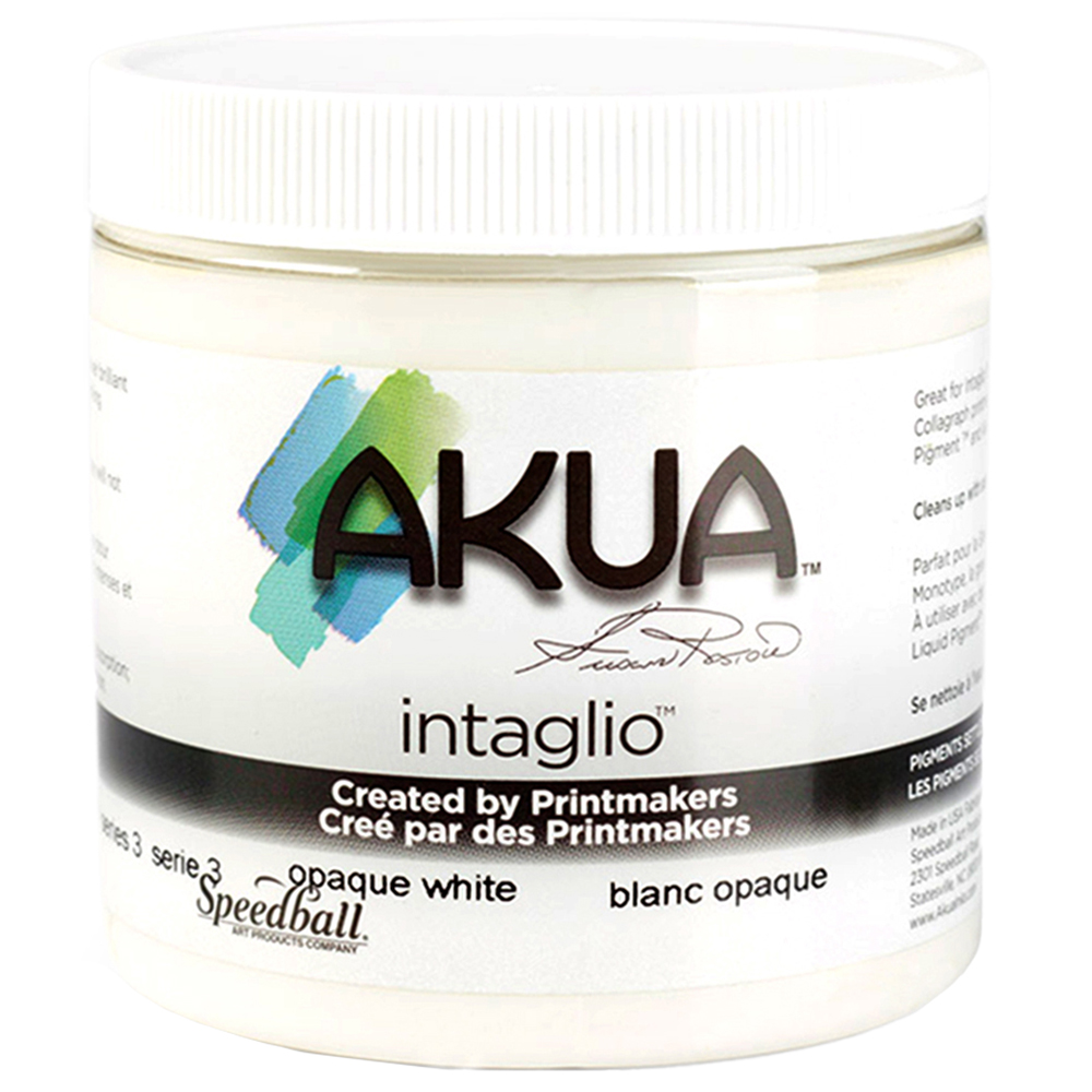 Speedball Akua Intaglio Opaque White Water Based Printing Ink 236ml Image