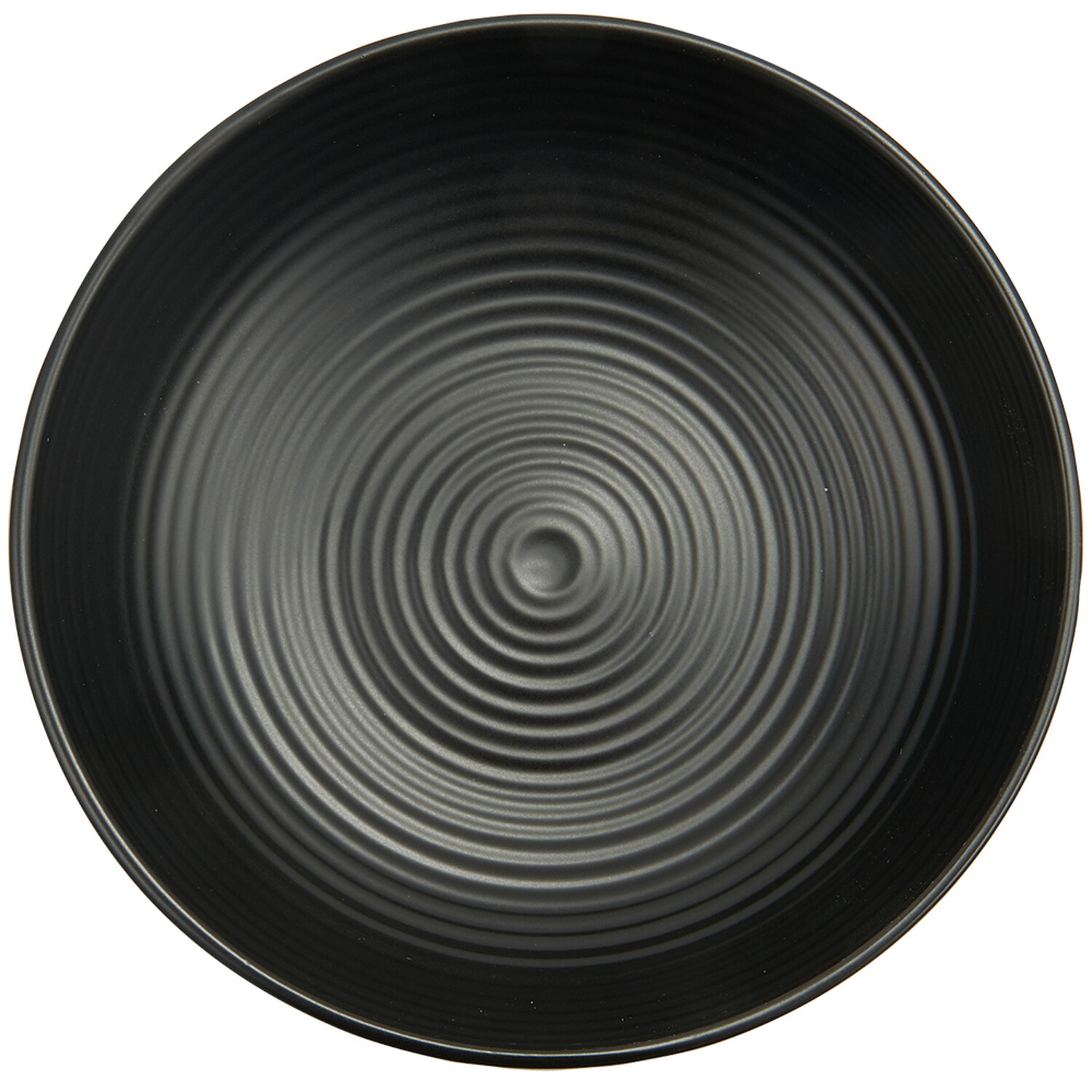 Nera 24cm Black Ribbed Serving Bowl Image 2
