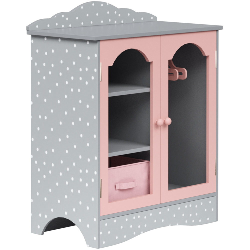 Teamson Kids Olivia's Little World Grey Polka Dots Princess Doll Fancy Closet 18 inch Image 3