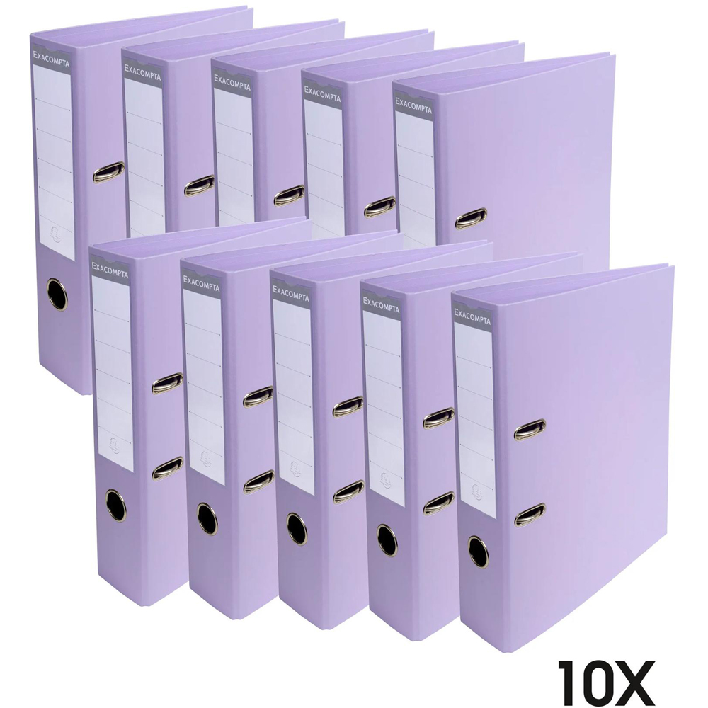 Exacompta PremTouch A4 Lilac PVC Lever Arch File 10 Pack Image 5