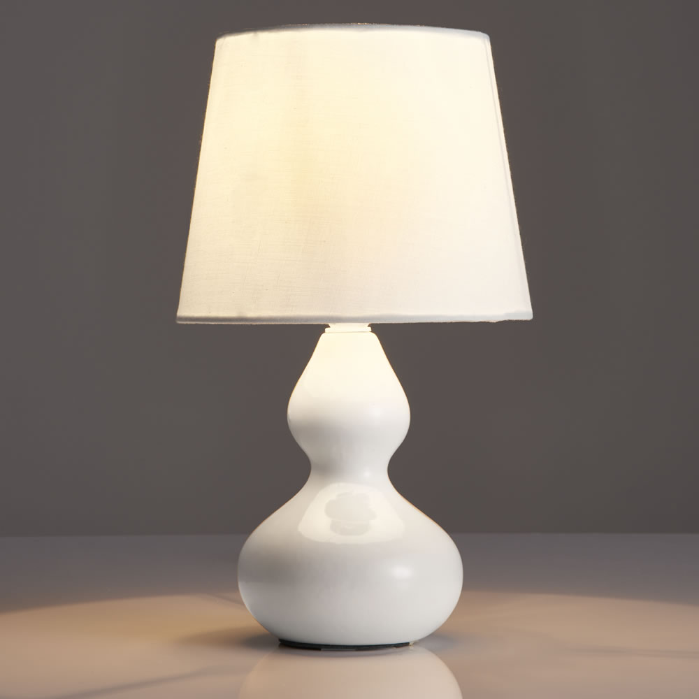 Wilko White Ceramic Lamp Image 2
