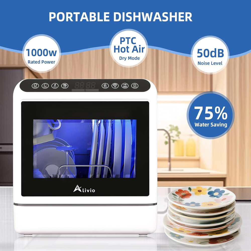 Alivio ALDW6L4797 Portable Countertop Dishwasher with 6L Water Tank Image 3
