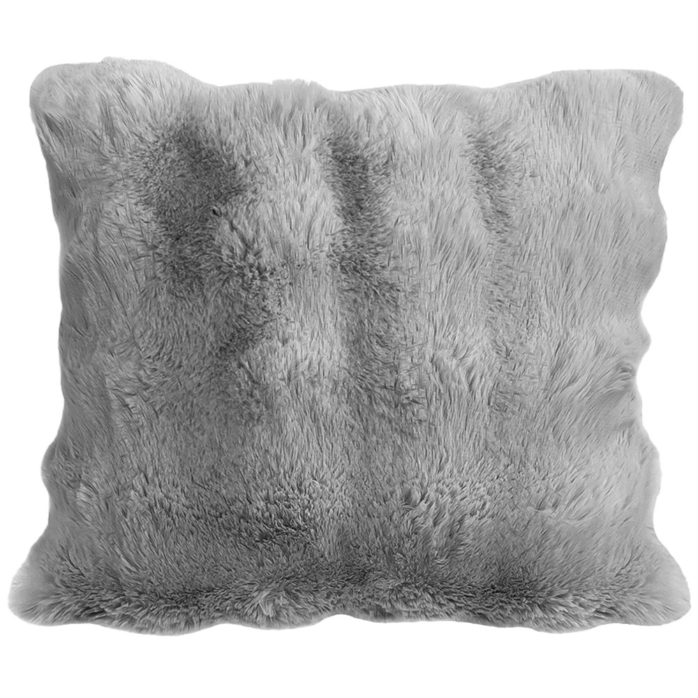 Sweet Dreams Alpine Silver Faux Fur Cushion 56 x 56cm Image 1