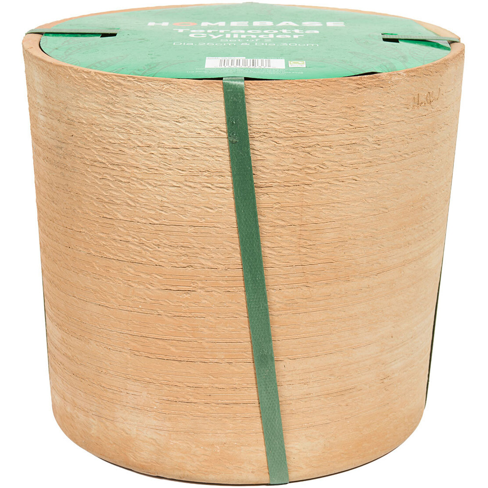 Set of 2 Cylinder Plant Pots Natural Image 2