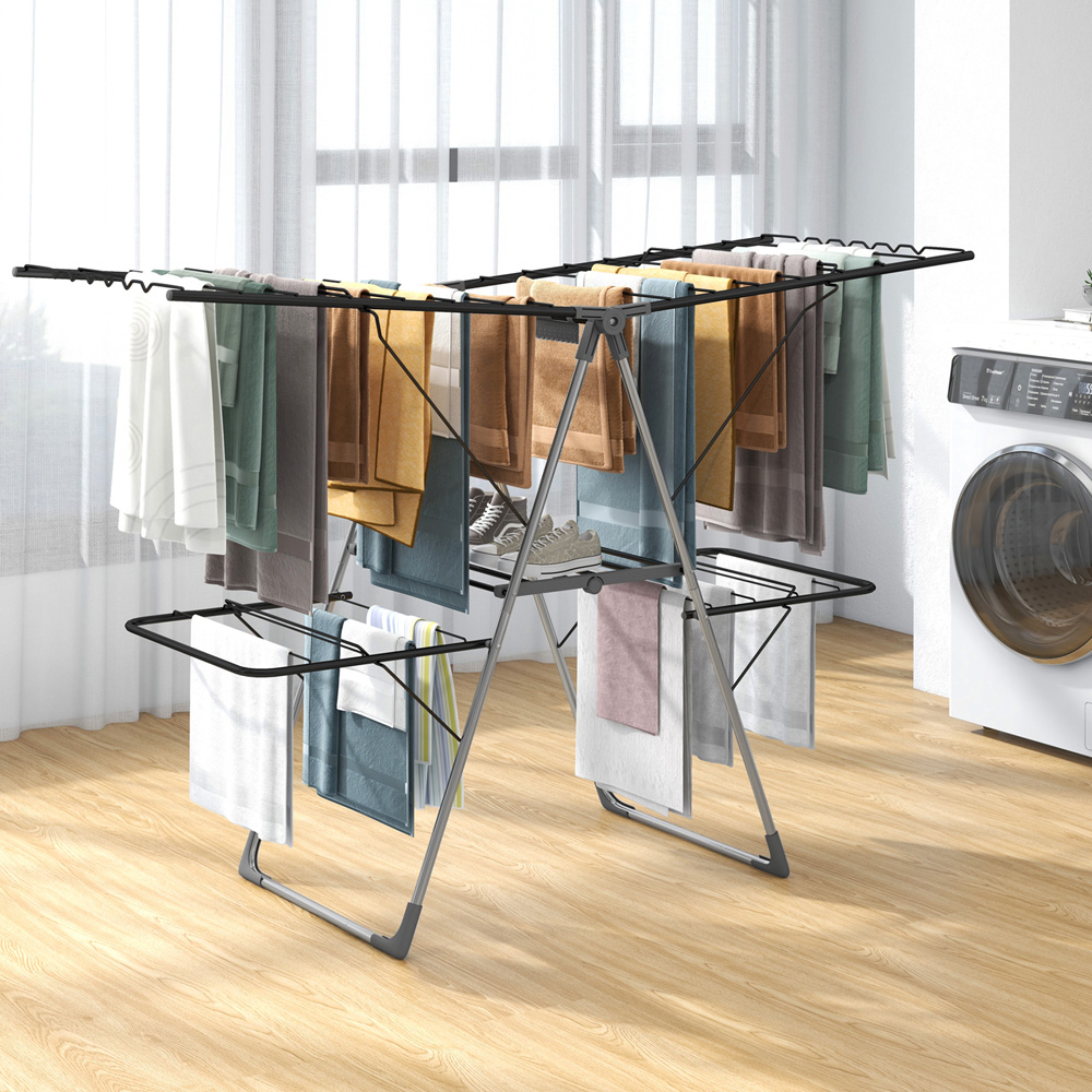 Costway 2 Tier Foldable Clothes Airer Image 2