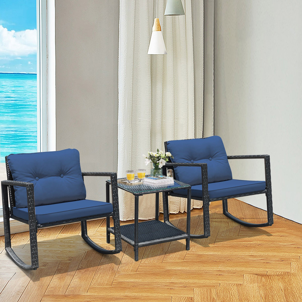 Costway 2 Seater Garden Rocking Bistro Set Image 4